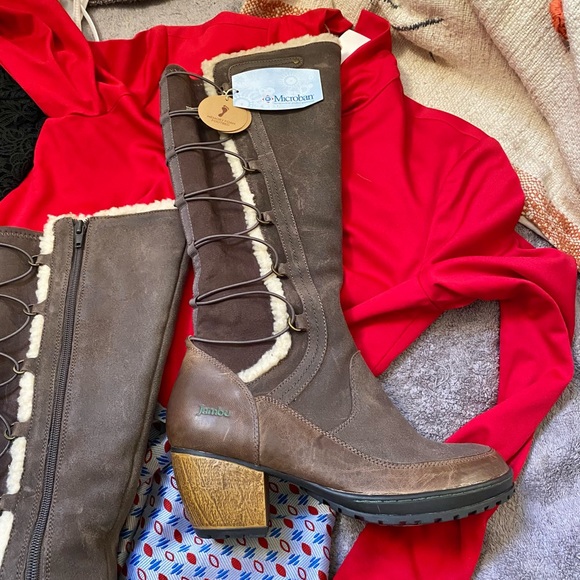 Jambu Shoes Jambu Faux Shearling Knee Microban Memory Foam Boots